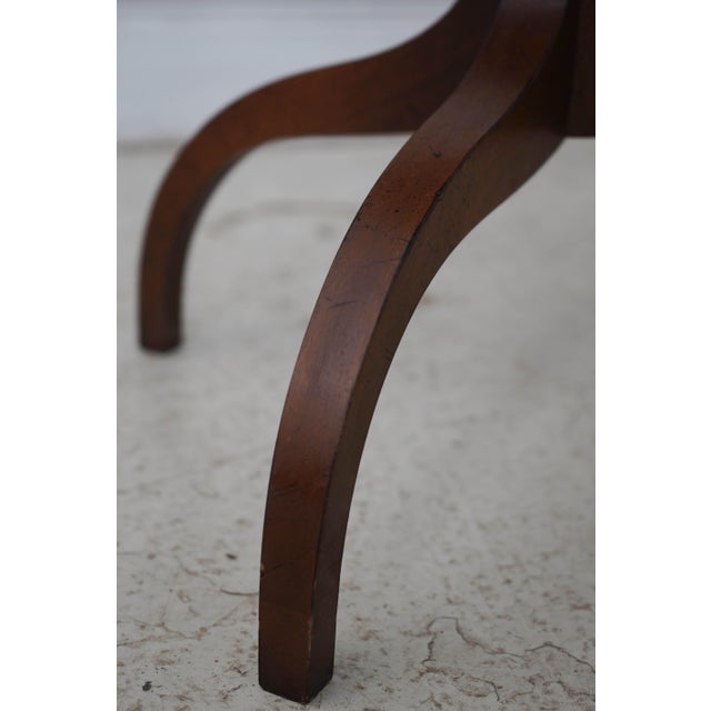 Round Burl Walnut & Mahogany 1 Drawer Pedestal Table For Sale - Image 11 of 17