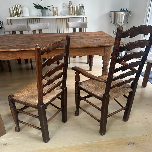 Antique Country Ladderback Chairs For Sale In Los Angeles - Image 6 of 7