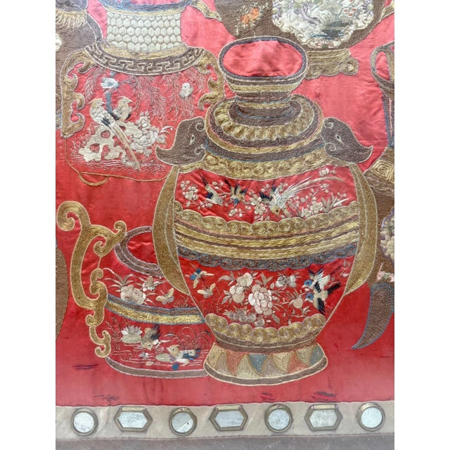 Huge Antique 1800's Chinese Altar Table Banner Embroidery Tapestry Needlepoint For Sale In New York - Image 6 of 18