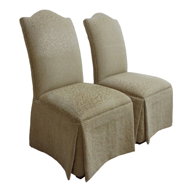 1990s Ethan Allen French Regency Parson Custom Fabric Dining Room