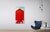 Red Still the Heartland by Justin Wheatley | Acrylic on Canvas Red Barn With Blue Sky For Sale - Image 8 of 10