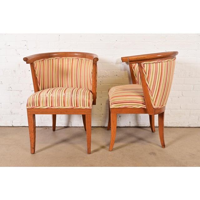 Harold Schwartz for Romweber Mid-Century Modern Sculpted Oak Dining Armchairs, Set of Four For Sale - Image 10 of 12