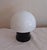 Small Vintage Black Plastic Table Lamp with Opaque White Glass Shade, 1970s For Sale - Image 4 of 7