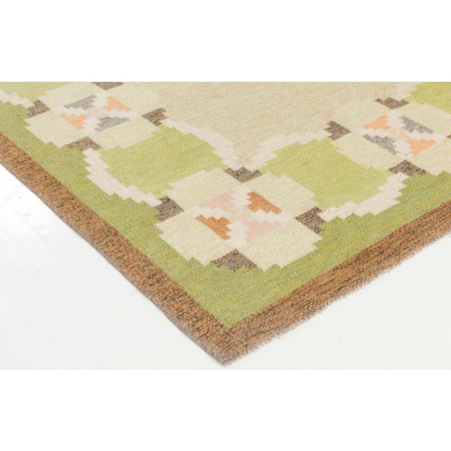 Doris Leslie Blau Vintage Swedish Flat-Weave Wool Rug Signed by Ingegerd Silow For Sale - Image 10 of 10