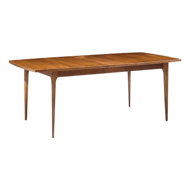 Broyhill Brasilia Mid Century Walnut Expanding Dining Table With 1 Leaf For Sale