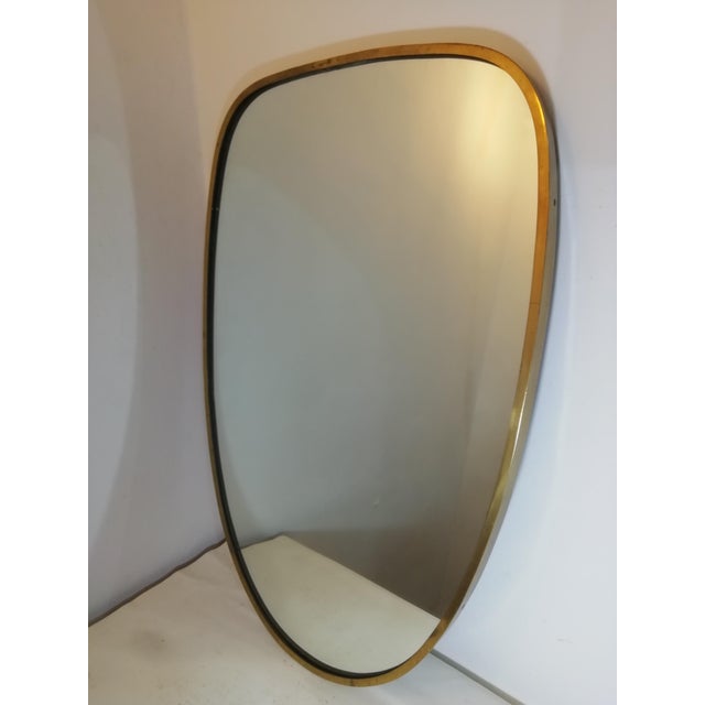 Vintage Mirror with Brass Frame, Italy, 1960s For Sale - Image 10 of 10
