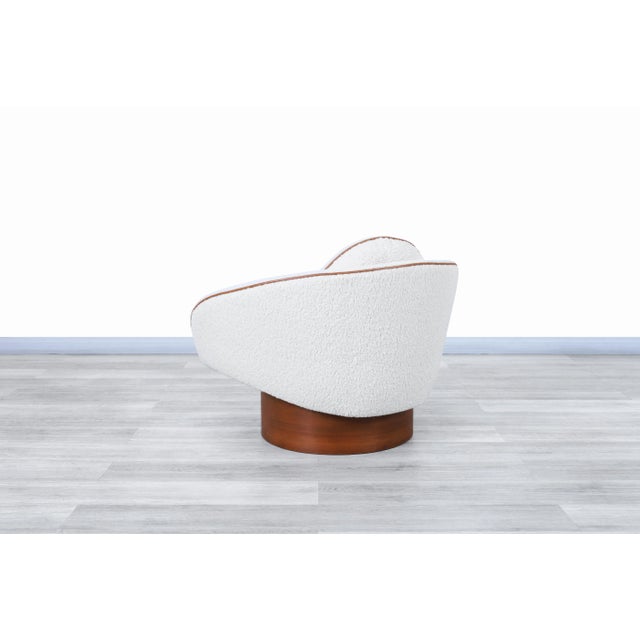 Vintage Walnut and Boucle Lounge Chairs For Sale - Image 9 of 13