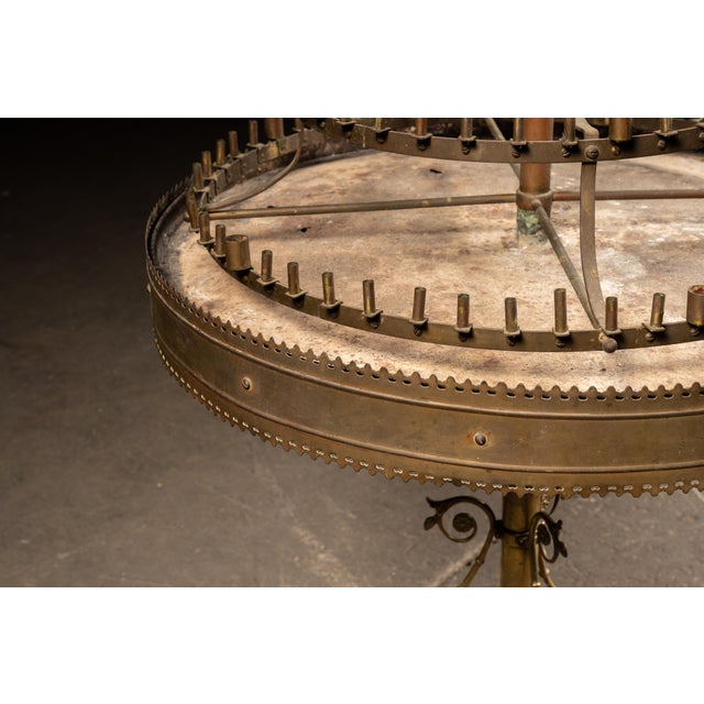 Antique Multi-Tier Brass Candelabrum Table on Ornate Stand For Sale In Chicago - Image 6 of 12