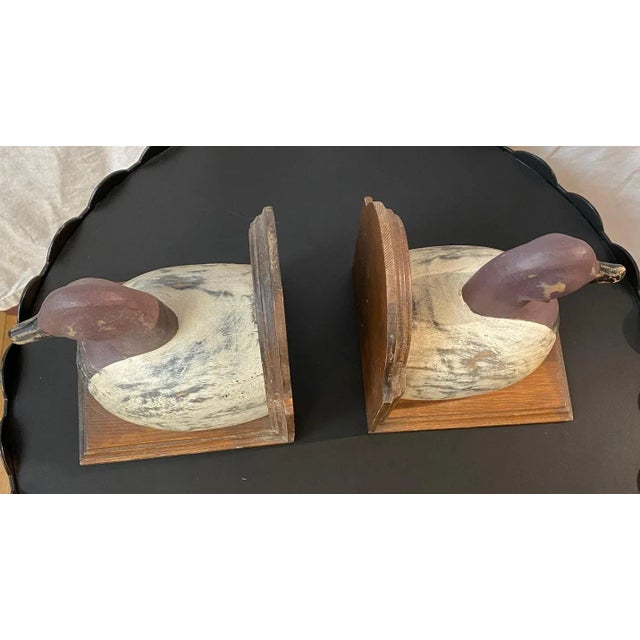 1980s Sarreid Ltd. Wooden Duck Bookends - a Pair For Sale In New York - Image 6 of 10