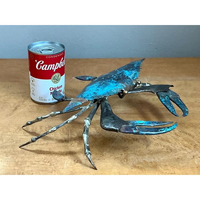 Brass Vintage Patinated Metal Crab Figure For Sale - Image 8 of 12