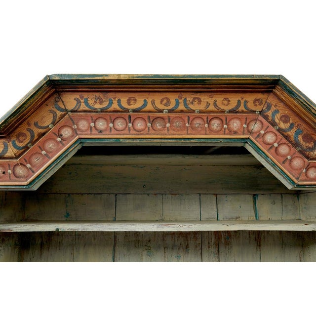 Antique Swedish Hand Painted Folk Art Cupboard, 1813 For Sale - Image 9 of 11