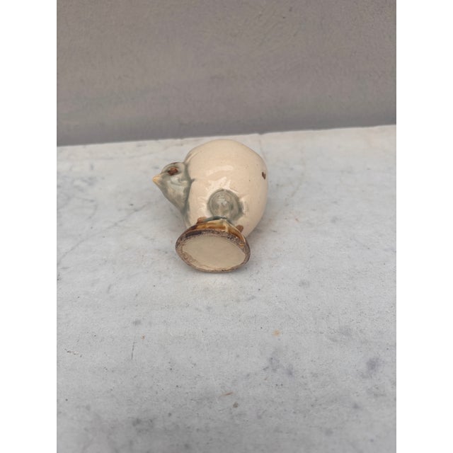 French Majolica Chick Egg Cup Circa 1890 For Sale In Austin - Image 6 of 9