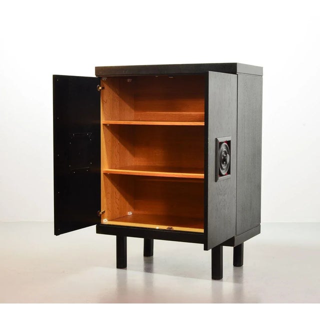 De Coene Style Brutalist Black Highboard with Red Accents, Belgium, 1960s For Sale - Image 6 of 10