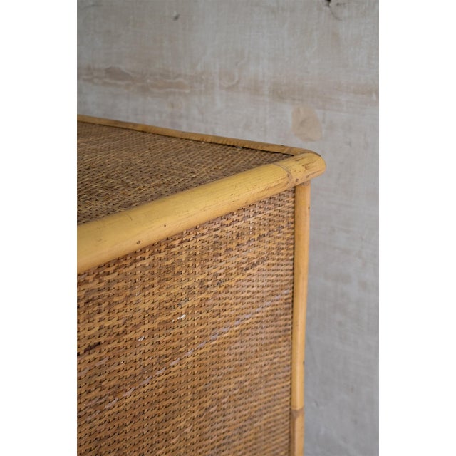 Bamboo and Woven Rush Sideboard, 1970s For Sale - Image 4 of 7