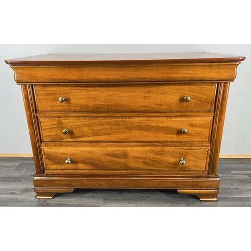 Vintage French Style Chest of 3 Drawers with Brass Handles For Sale - Image 3 of 12