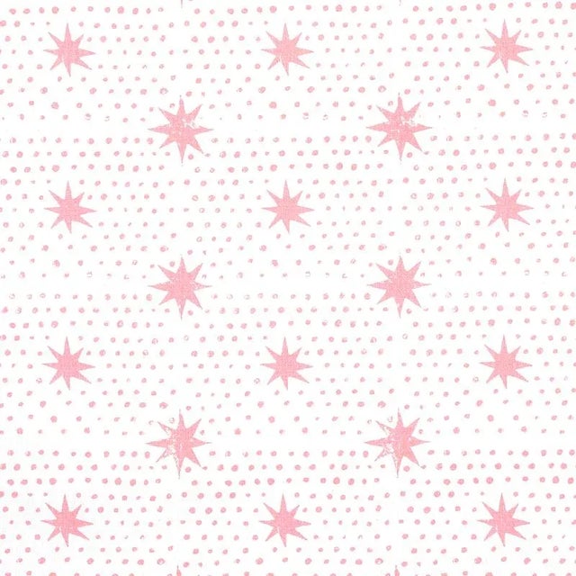 Contemporary Schumacher X Molly Mahon Spot & Star Fabric in Pink For Sale - Image 3 of 3