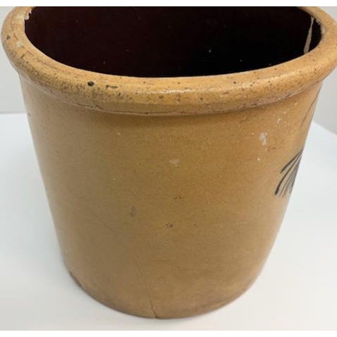 American Antique Salt Glazed #3 Bee Sting Design Crock For Sale - Image 3 of 8