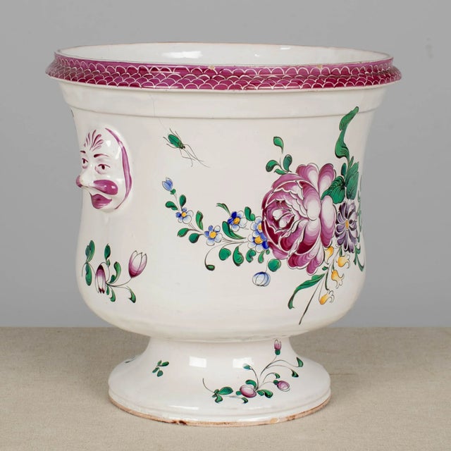 Ceramic French Lunéville Saint Clément Faience Cache Pot For Sale - Image 7 of 10