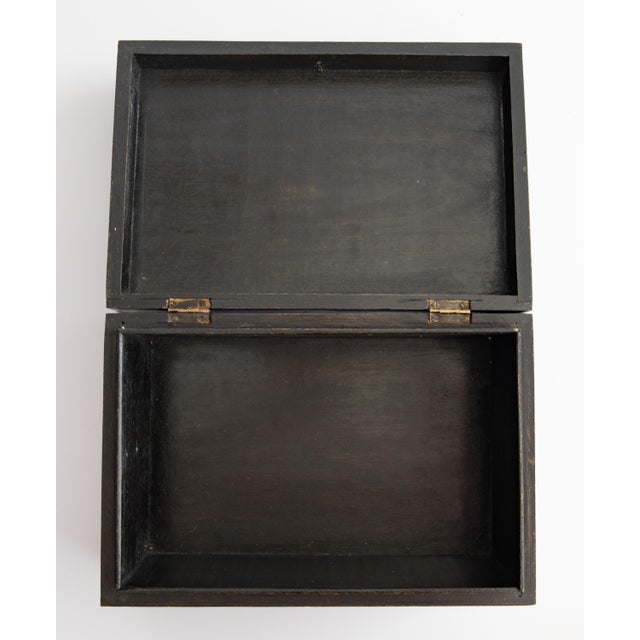 Wood Antique English Walnut & Mother of Pearl Inlay Jewelry Box For Sale - Image 7 of 9