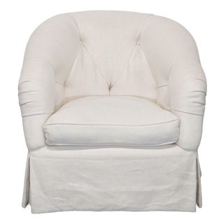 Marco San Francisco Swivel Lounge Chair With Tufted Back and Skirted Base For Sale