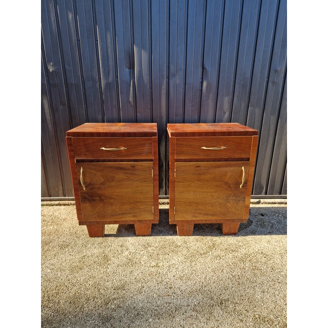 Vintage Burl Wood Bedside Tables, 1920s, Set of 2 For Sale - Image 16 of 18