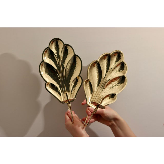 Mid-Century Modern Mid-Century Swedish Brass Sconces by Firma Lars Holmström, 1950s, Set of 2 For Sale - Image 3 of 8