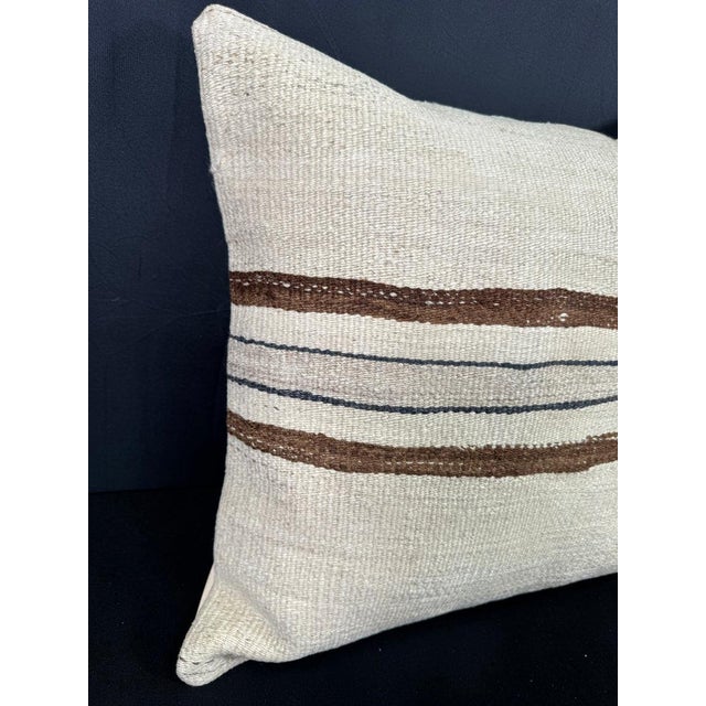 Turkish Hemp Pillow Cushion Natural Beige Brown Pillow Cushion Cover 20"x20" #30634 Enhance your home decor with our Kilim...