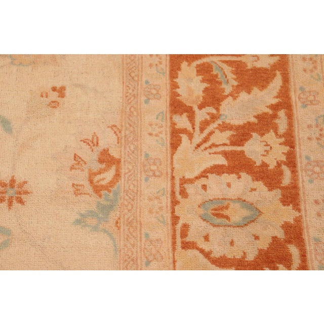 Classic Ziegler Beige Orange Hand-Knotted Wool Rug - 8'1'' X 9'11'' For Sale - Image 4 of 7