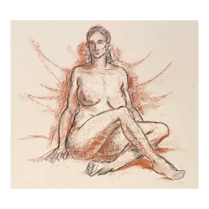 Neil Meitzler Seated Female Nude Drawing