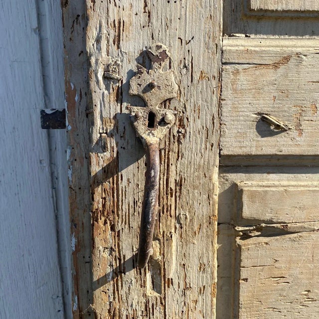 Rustic French Early 19th Century Carved and Signed Door For Sale - Image 4 of 12