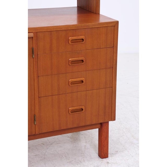Mid-Century Teak Bookshelf with Drawers and Hutch For Sale - Image 16 of 18