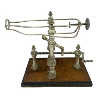 Antique French Mechanical Wine Pourer Silverplate Barware Wine Taster For Sale