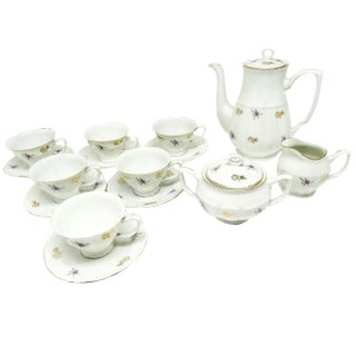 Coffee Set from Bogucice, Poland, 1960s, Set of 15 For Sale