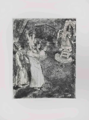 Marc Chagall, Moses and Aaron Before Pharaoh, Etching, 1956