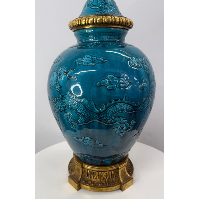 Early 20th Century Dragon Lamp With Ormolu Mounts For Sale - Image 16 of 18
