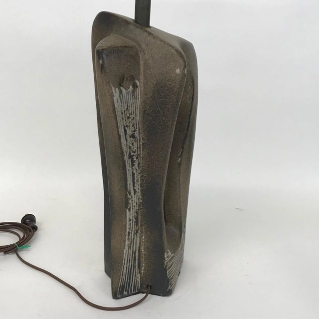 Metal 1950s Biomorphic Matte Glazed Table Lamp by Marianna Von Allesch For Sale - Image 7 of 11