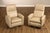 High Quality American Made Pair of Contemporary Leather Lounge Chairs With Integrated Reclining Backs and Smooth Swivel...