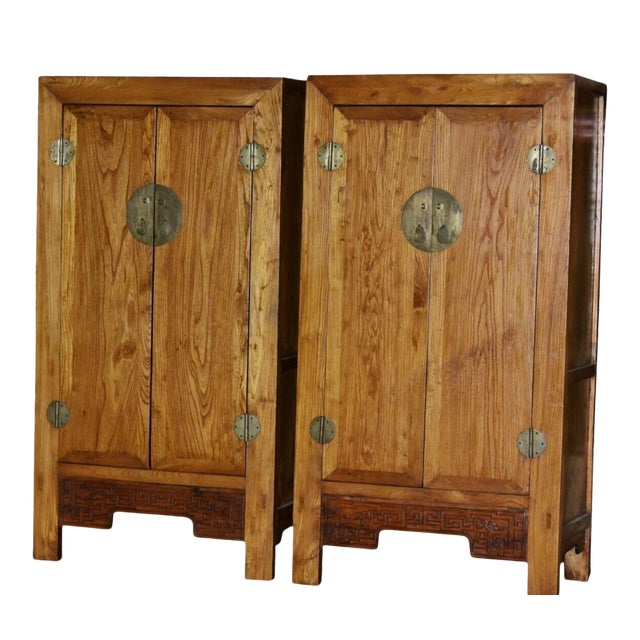 19th Century Ming Style Chinese Cabinets or Armoires - a Pair For Sale