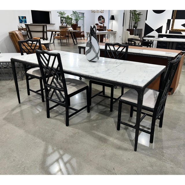 Modern Iron and Marble Dining Table For Sale - Image 10 of 12
