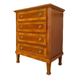 Biedermeier Style Chest of Drawers in Cherry Wood Veneer, 1980s For Sale