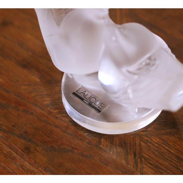 Transparent Lalique Crystal Double Dove Sculpture, Lalique Society of America 1993 For Sale - Image 8 of 11