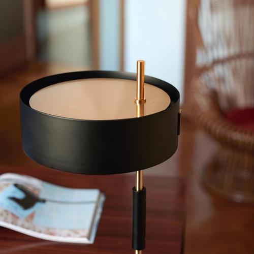 Satin Gold and Black Table Lamp by Ostuni e Forti for Oluce For Sale - Image 3 of 11