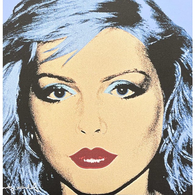 Andy Warhol (after) "Debbie Harry blue" print, size 60 x 60 cm, plate signed bottom right, numbered with pencil on heavy...