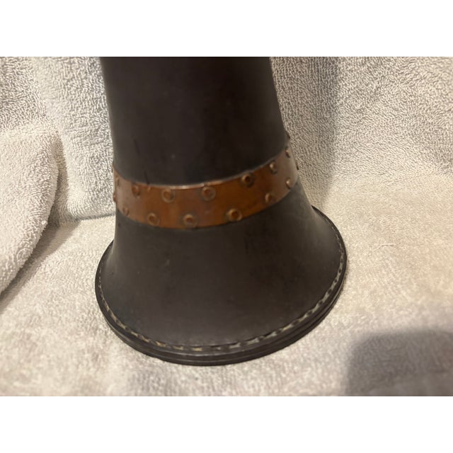 Royal Doulton Rare Antique 1896 Royal Doulton Siliconware Stoneware Jug Copper Accents Sterling Silver Rim For Sale - Image 4 of 14