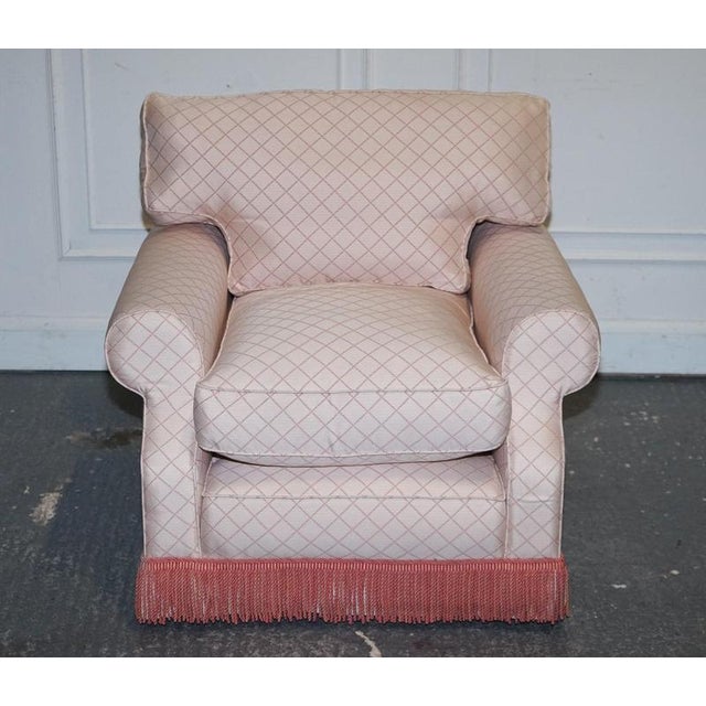 Set of English Country House Feather Filled Lounge Chair and Ottoman For Sale - Image 4 of 18