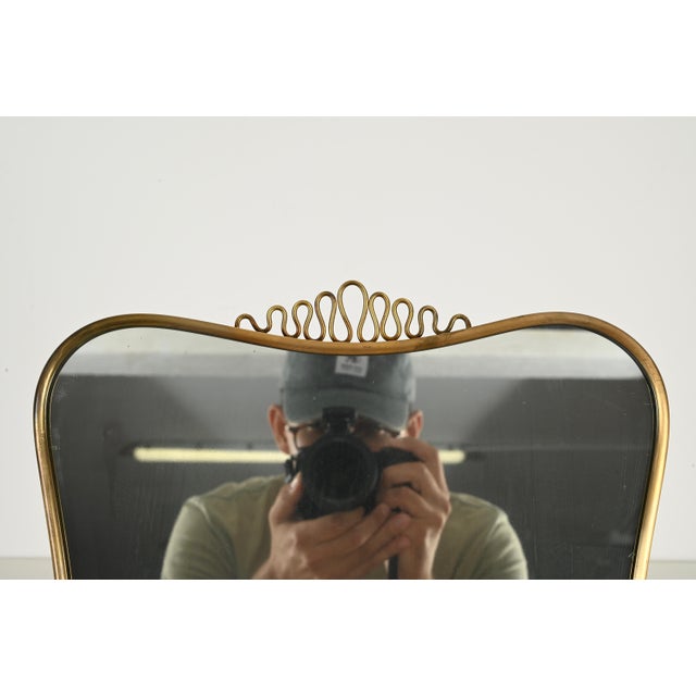 Brass Adjustable Table Mirror attributed to Gio Ponti for Fontana Arte, Italy, 1940s For Sale - Image 3 of 17