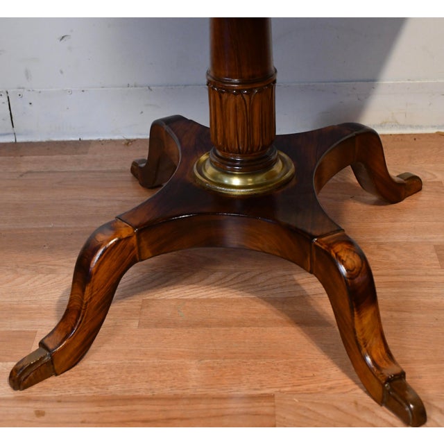 1900s Antique English Regency Rosewood Pembroke Drop-Leaf Side Table For Sale - Image 11 of 15