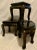 Black Vintage Chinoiserie-Style Black Lacquered Stools- Set of 4 For Sale - Image 8 of 12