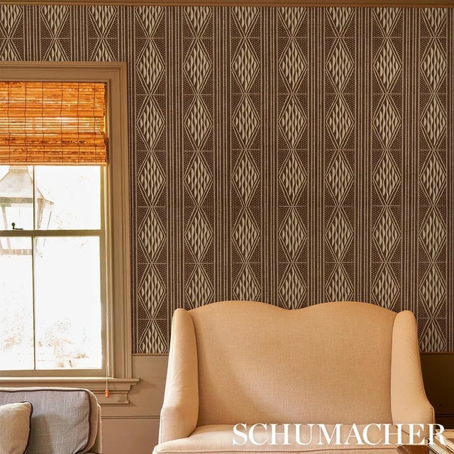 Schumacher Cassava Wallpaper In Tobacco For Sale In Charlotte - Image 6 of 6
