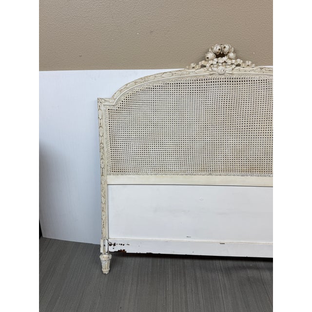 Full Size French Provincial Carved Cane Headboard, Vintage For Sale In San Francisco - Image 6 of 12
